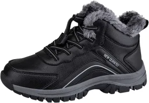 Men's Snow Boots Waterproof Furry Lined Warm Winter Boots Lace Up Sneakers Cold Weather Anti-Slip Ankle Boots Slip on Athletic Hiking Walking Shoes Sneakers