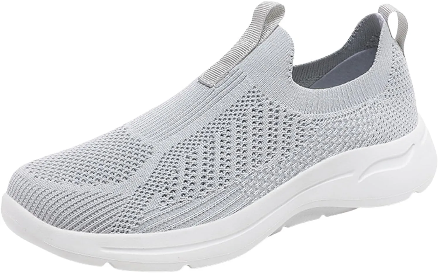Men's Sports Shoes Versatile Elastic Knit Sneakers Breathable Slip On Sock Shoes Lightweight Workout Shoe