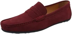 Mens Suede Loafers Apron Toe Suede Vamp Solid Color Loafer Shoe Flexible Anti-Slip Lightweight Wedding Outdoor Slip-On Smoking Shoes