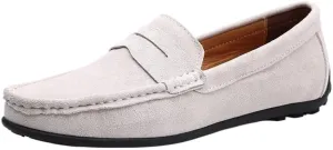 Men's Suede Loafers ?C Classic Loafer with Round Toe, Stitching Details, Flexible, Comfortable, and Slip-On Design for Prom and Casual Wear