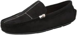 Men's Suede Loafers - Classic Driving Moccasins with Rubber Sole, Flat Heel, Flexible Comfortable Slip-On Shoes for Casual & Wedding Wear