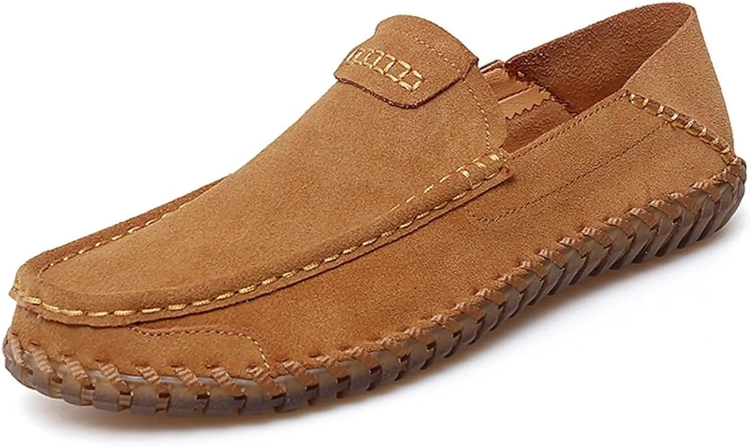 Men's Summer Soft Suede Penny Round Toe Loafers Comfortable and Soft Casual Leather Shoes Flat Comfortable Driving Shoes Anti Slip Boat Shoes