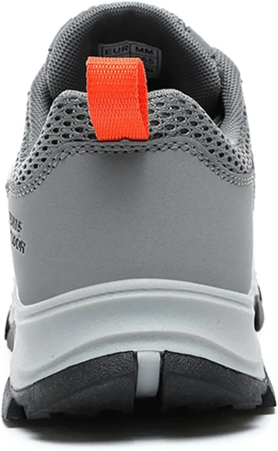 Men's Waterproof Hiking Shoes Leather Low-Top Leather Mountaineering Walking Shoes for Outdoor Trekking Camping with Arch Support Backpacking Boots All Day Workout Sneakers