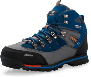 Men's Waterproof Leather mid Hiking Boots Outdoor Non-Slip Lightweight Trekking Sneakers