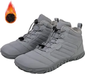 Mens Womens Barefoot Shoes Waterproof Winter Snow Boots Zero Drop Sole Walking Shoes for Hiking Outdoor