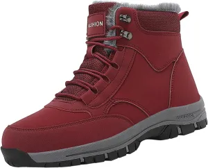 Men's Work Boots Wide Width Hiking Sneakers Warm Ankle Safety Shoes for Women Steel Toe Waterproof Outdoor Shoes Leather Comfortable Hike Grounded Footwear