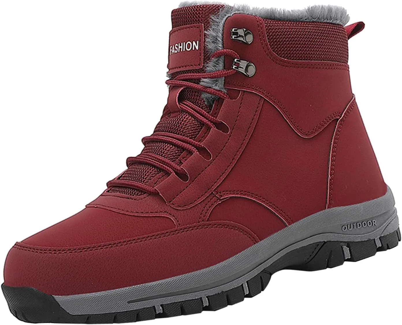 Men's Work Boots Wide Width Hiking Sneakers Warm Ankle Safety Shoes for Women Steel Toe Waterproof Outdoor Shoes Leather Comfortable Hike Grounded Footwear