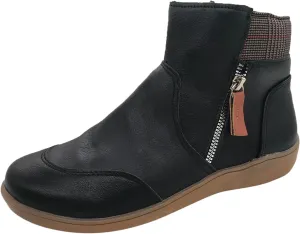 Mid Calf Winter Boots for Women Waterproof with Zipper Size 9.5 Wide Women's Winter Waterproof Fur Lined Frosty Snow Boots Snow Boots Women Winter Snow Boots Botas Para La Nieve