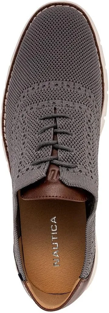 Nautica Men's Knit Dress Oxford Dress Sneakers: Breathable, Stylish, Lightweight & Comfortable - Ideal for Business or Walking