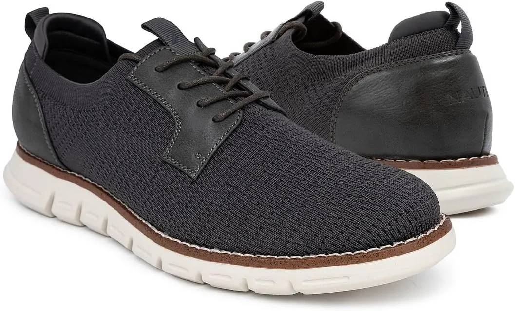 Nautica Men's Knit Dress Oxford Dress Sneakers: Breathable, Stylish, Lightweight & Comfortable - Ideal for Business or Walking