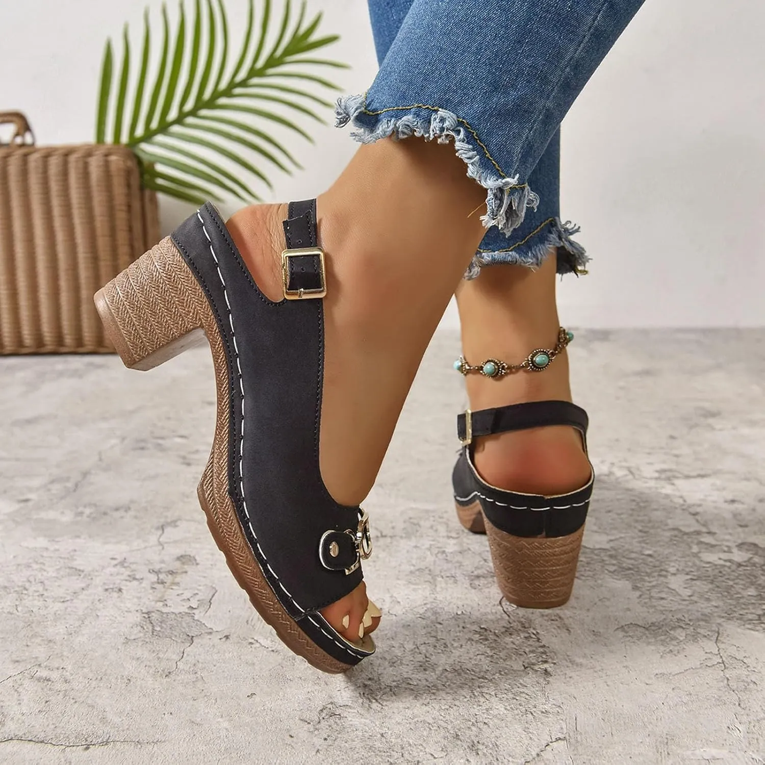 Orthopedic Platform Wedge Sandals for Women Walking Slippers Arch Support Summer Dressy Open Toe Ankle Strap Sandal Sandals Beach Boho Shoes Comfortable Outdoor Shoes