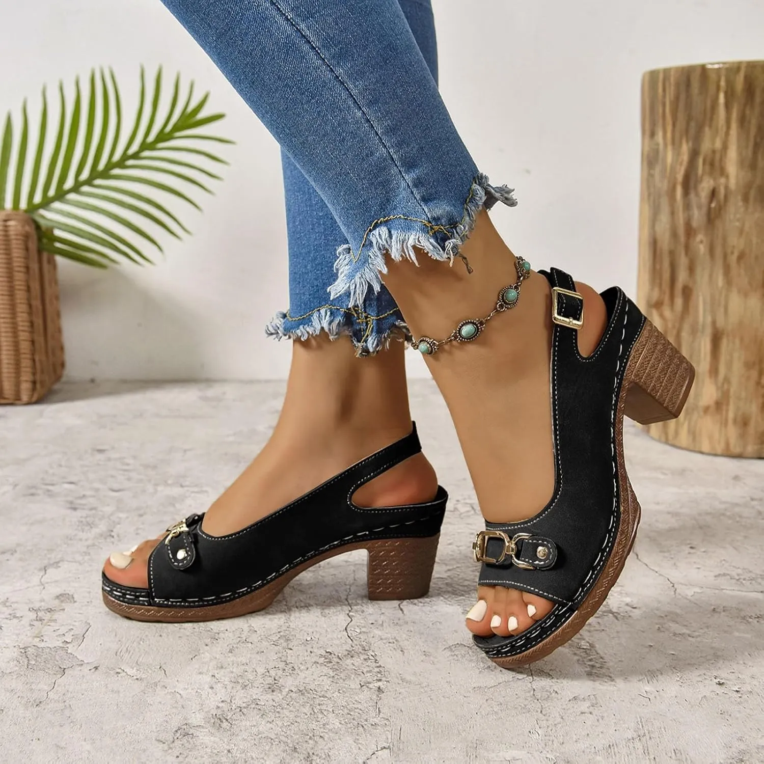 Orthopedic Platform Wedge Sandals for Women Walking Slippers Arch Support Summer Dressy Open Toe Ankle Strap Sandal Sandals Beach Boho Shoes Comfortable Outdoor Shoes
