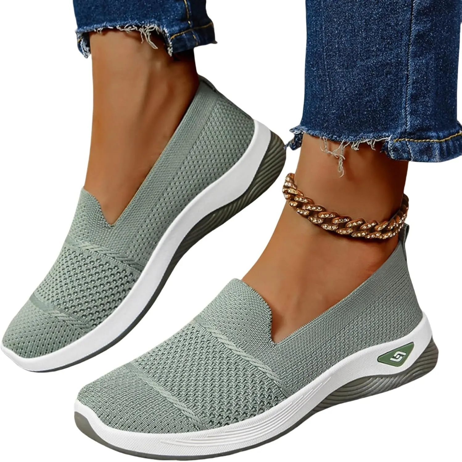 Orthopedic Shoes for Women Non-Slip Arch Support Slip on Shoes Go Walking Slip on Diabetic Foam Shoe Breathable Soft Comfort Wear Arch Support Sneakers Athletic Walking Sneaker