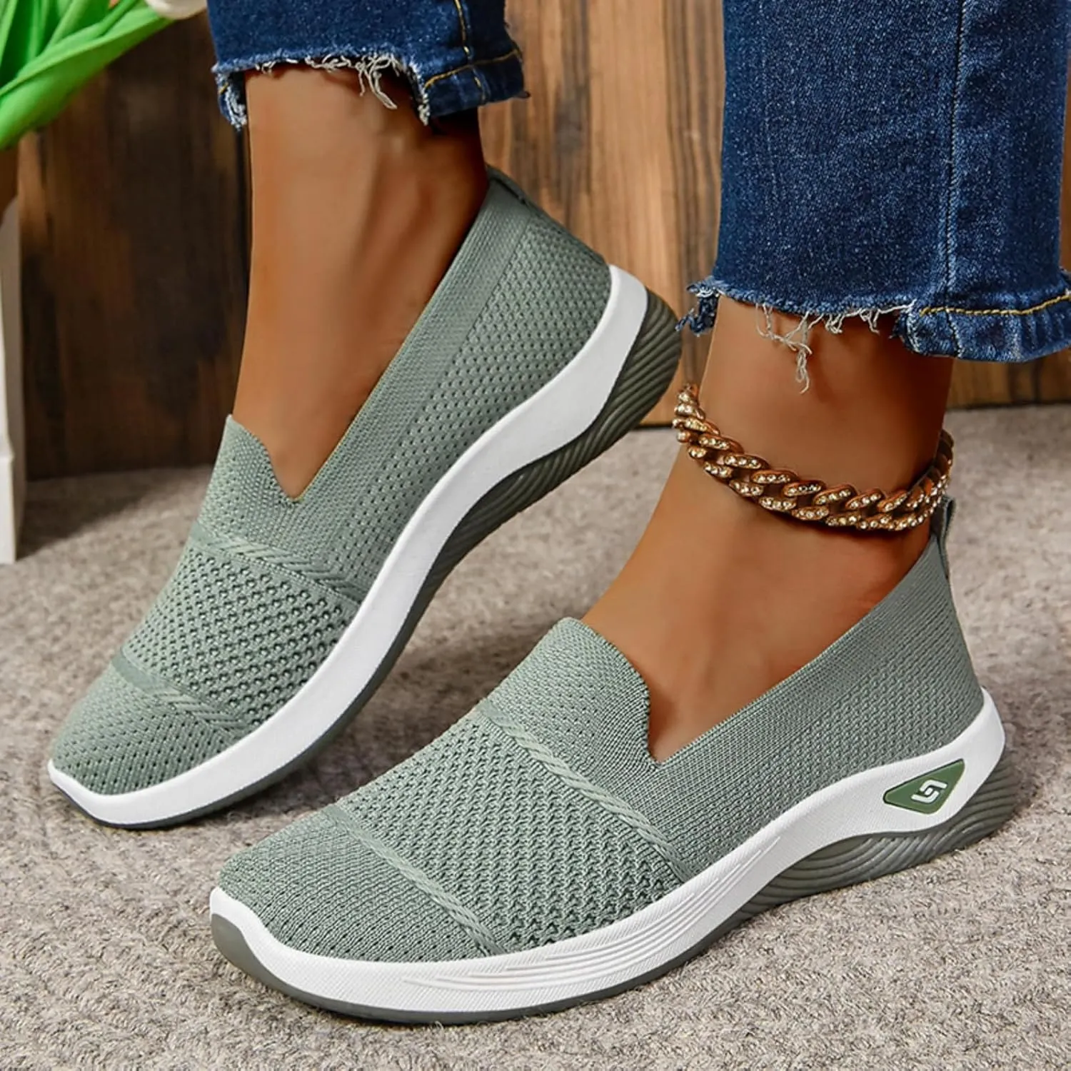 Orthopedic Shoes for Women Non-Slip Arch Support Slip on Shoes Go Walking Slip on Diabetic Foam Shoe Breathable Soft Comfort Wear Arch Support Sneakers Athletic Walking Sneaker
