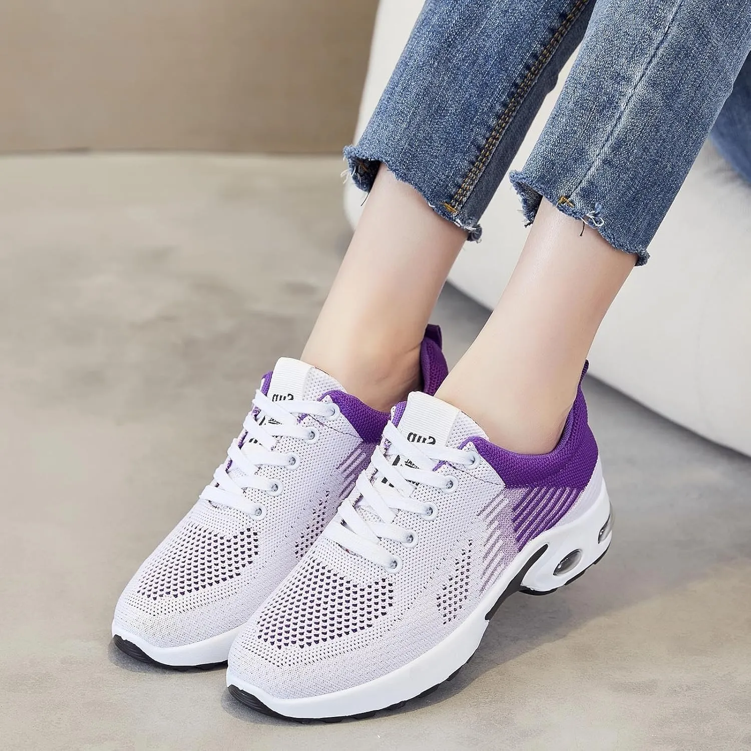 Orthopedic Shoes for Women Wide Width Toe Shoes with Arch Support Stylish Walking Sneakers Mesh Air Cushion Plantar Fasciitis Shoe for Gym Workout Tennis Sports Running Sneakers