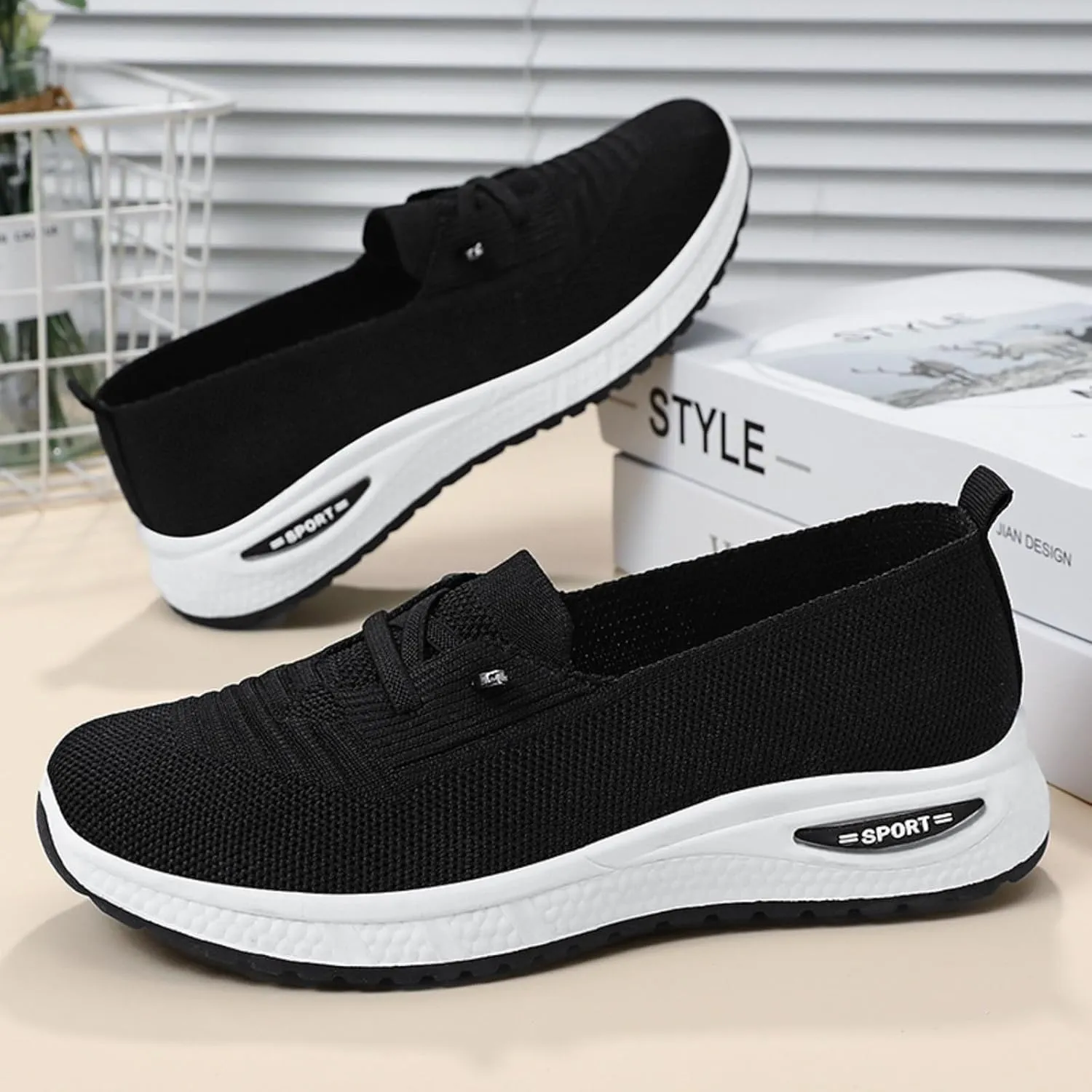 Orthopedic Shoes for Women, Womens Slip On Walking Sneakers Breathable Tennis Shoes Comfortable Arch Support Shoes