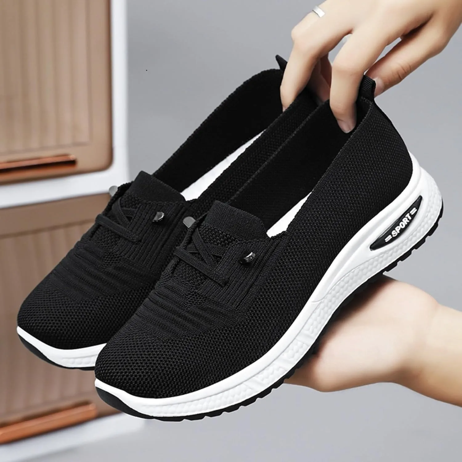 Orthopedic Shoes for Women, Womens Slip On Walking Sneakers Breathable Tennis Shoes Comfortable Arch Support Shoes
