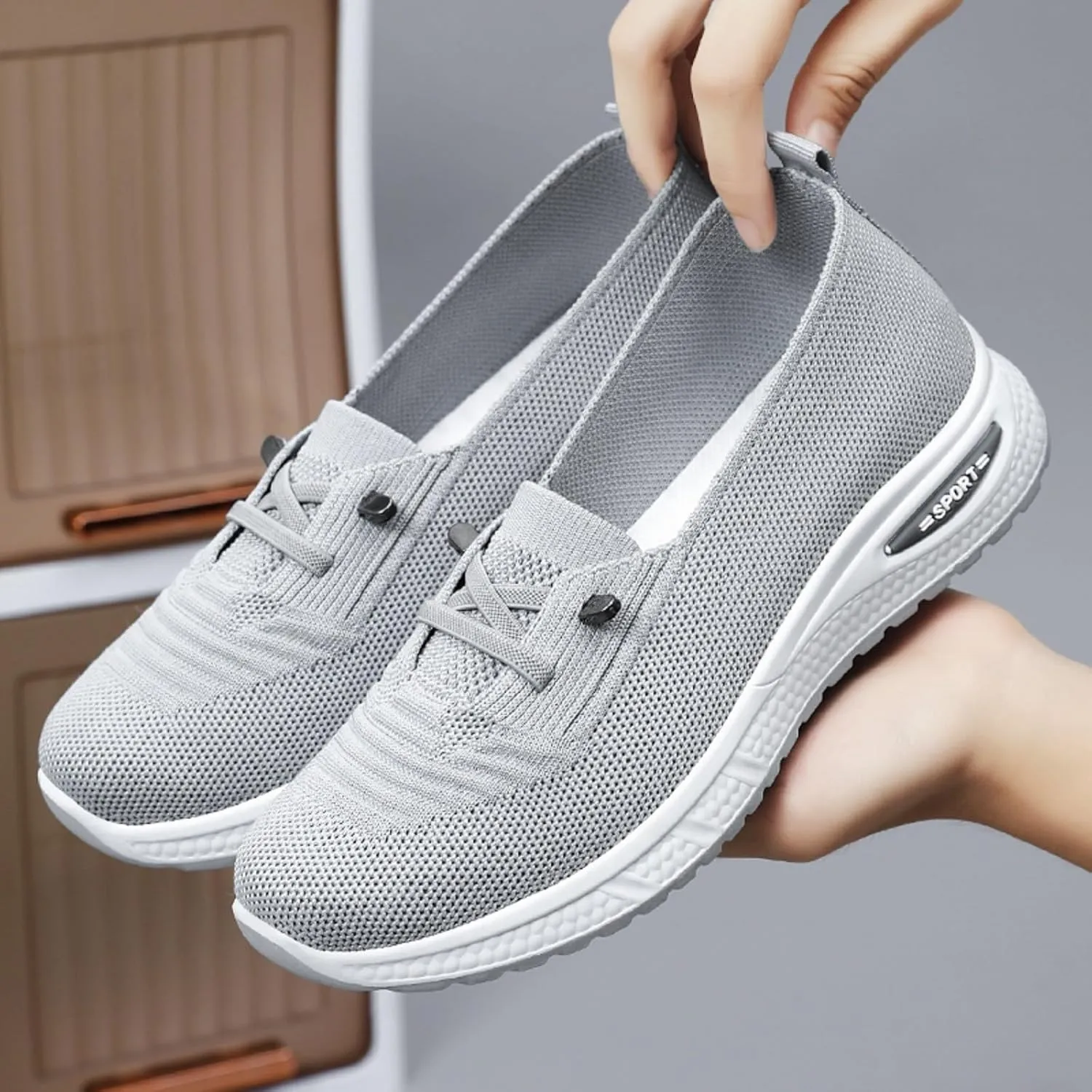Orthopedic Shoes for Women, Womens Slip On Walking Sneakers Breathable Tennis Shoes Comfortable Arch Support Shoes