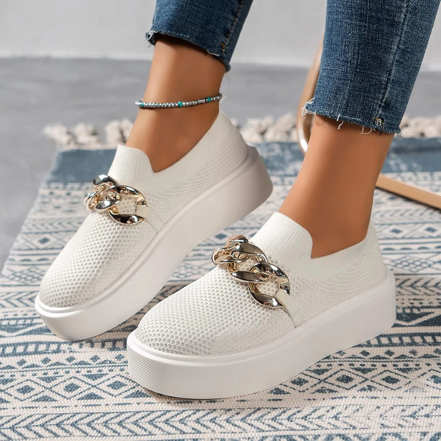 Orthopedic Sneakers Women s 2024 New Loafers Mesh Knit Walking Shoes Lightweight Non Slip Running Shoes Sneakers