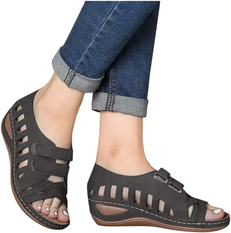Orthopedic Summer Sandals for Women Adjustable Arch Support Flip Flops Comfortable Walking Shoes Plantar Fasciitis Relief Beach Yoga Slides
