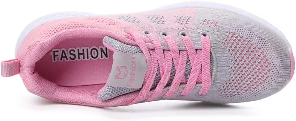 Orthopedic Tennis Shoes for Women Mesh Lace-Up Casual Sneakers Comfortable Non Slip Cushion Sneakers Wide Width Running Shoes
