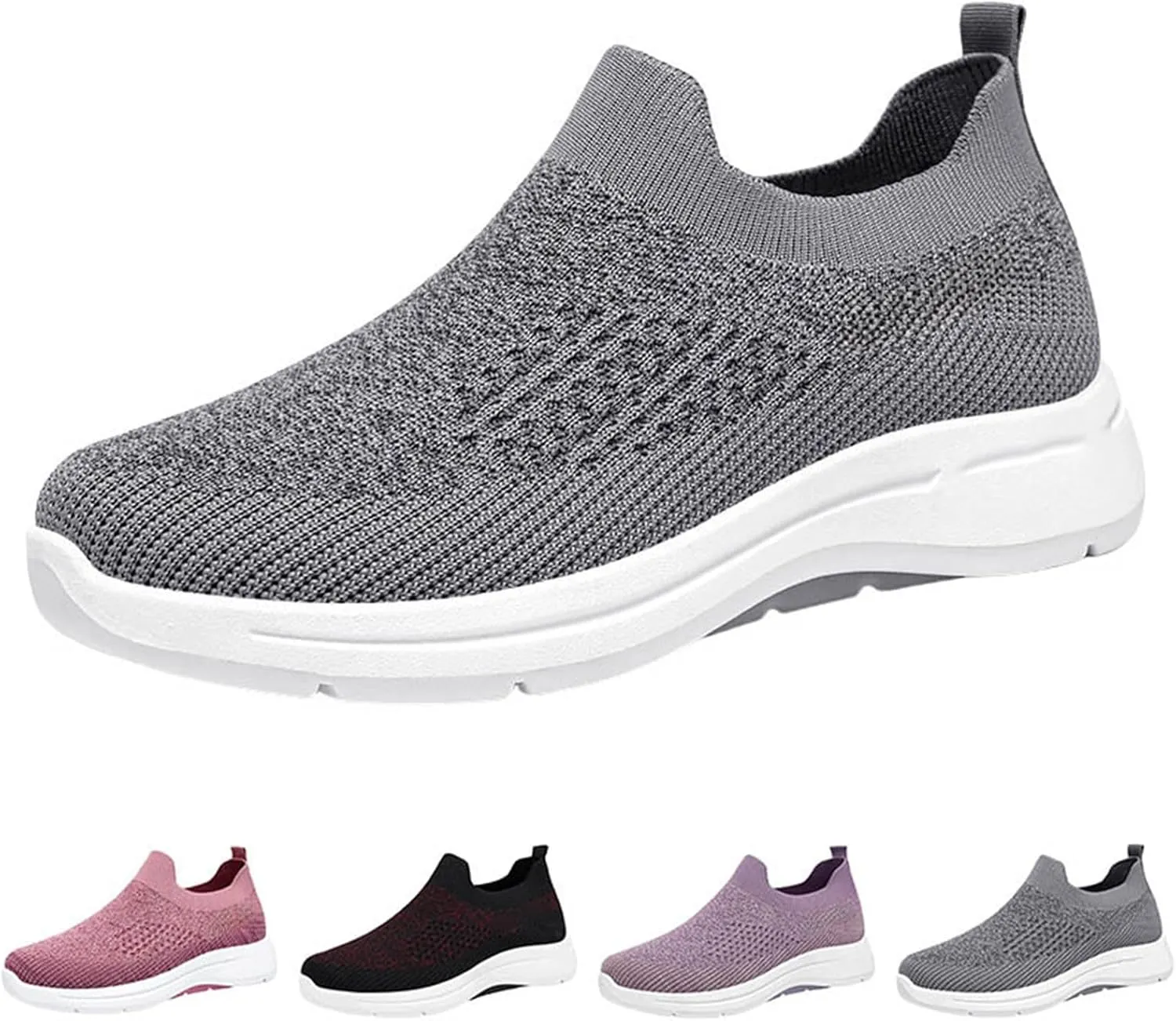 Orthopedic Walking Shoes for Women,2025 New Orthowalkway Womens Shoes,Woven Orthopedic Breathable Walking Sneaker Non-Slip Arch Support Slip on Shoes
