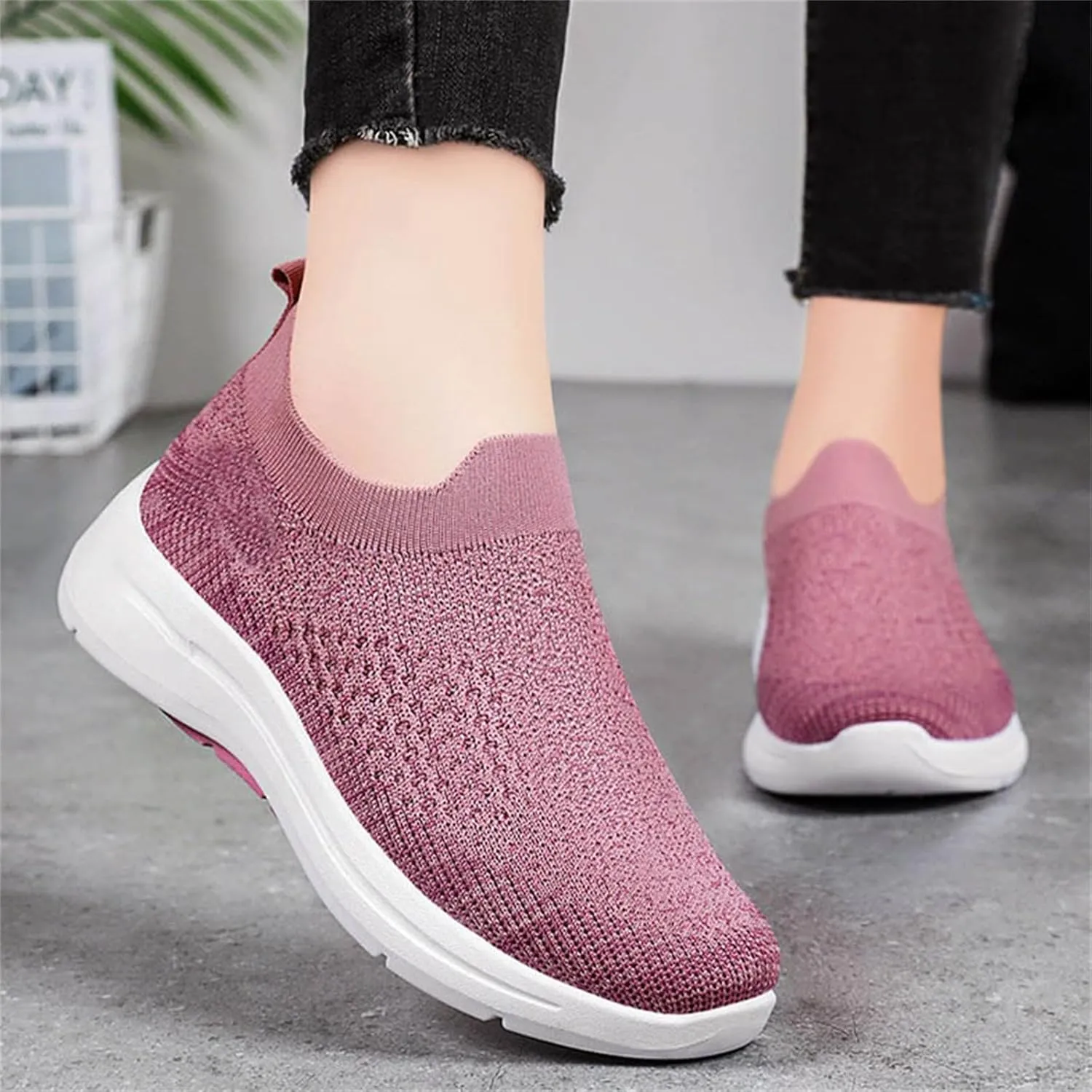 Orthopedic Walking Shoes for Women,2025 New Orthowalkway Womens Shoes,Woven Orthopedic Breathable Walking Sneaker Non-Slip Arch Support Slip on Shoes