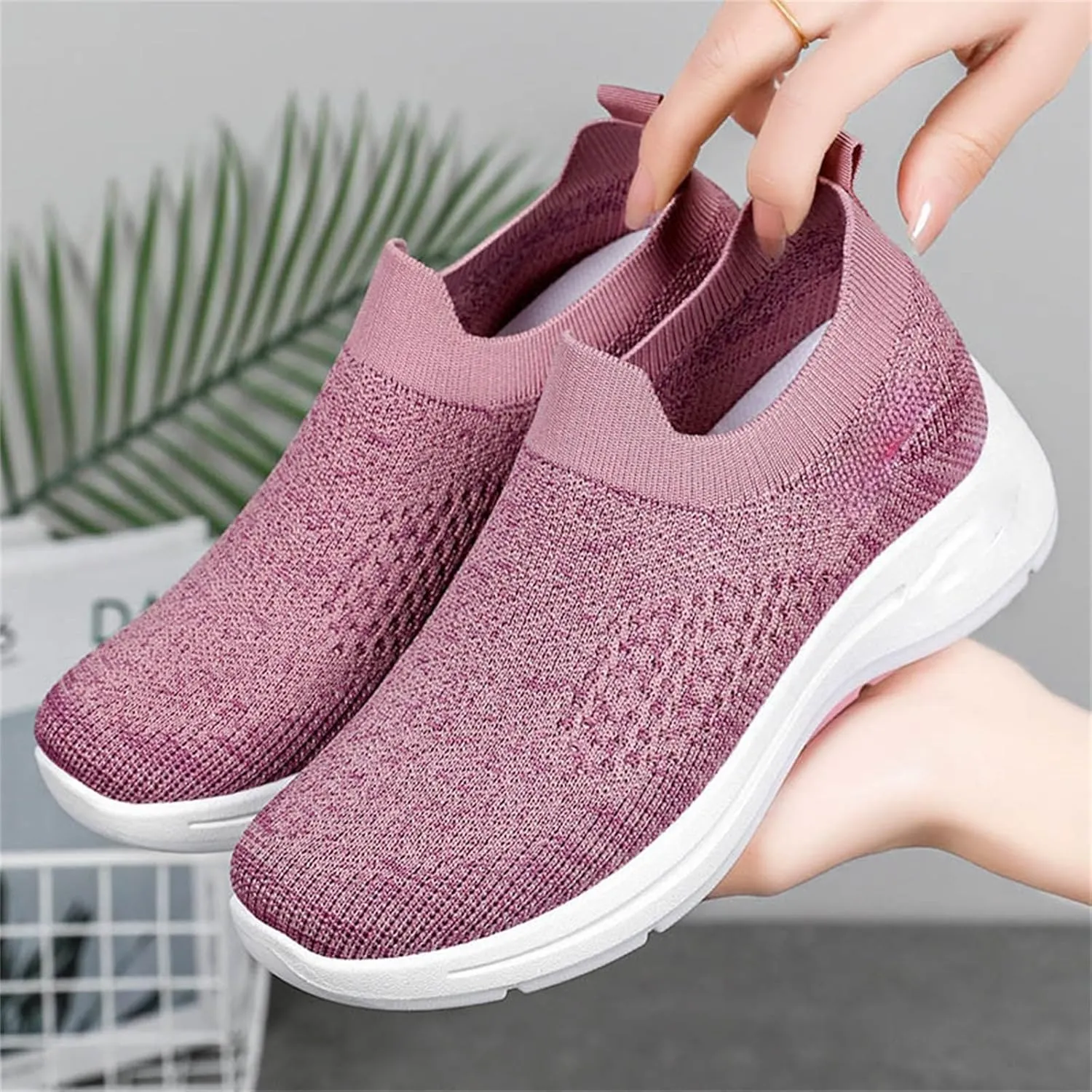 Orthopedic Walking Shoes for Women,2025 New Orthowalkway Womens Shoes,Woven Orthopedic Breathable Walking Sneaker Non-Slip Arch Support Slip on Shoes