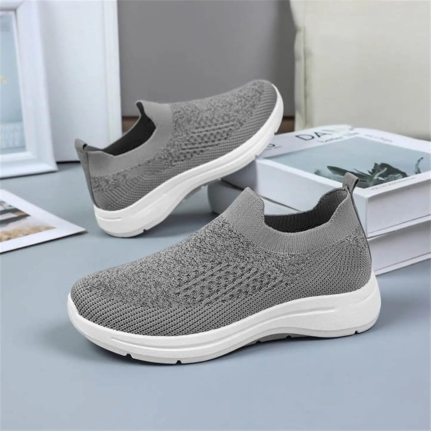 Orthopedic Walking Shoes for Women,2025 New Orthowalkway Womens Shoes,Woven Orthopedic Breathable Walking Sneaker Non-Slip Arch Support Slip on Shoes