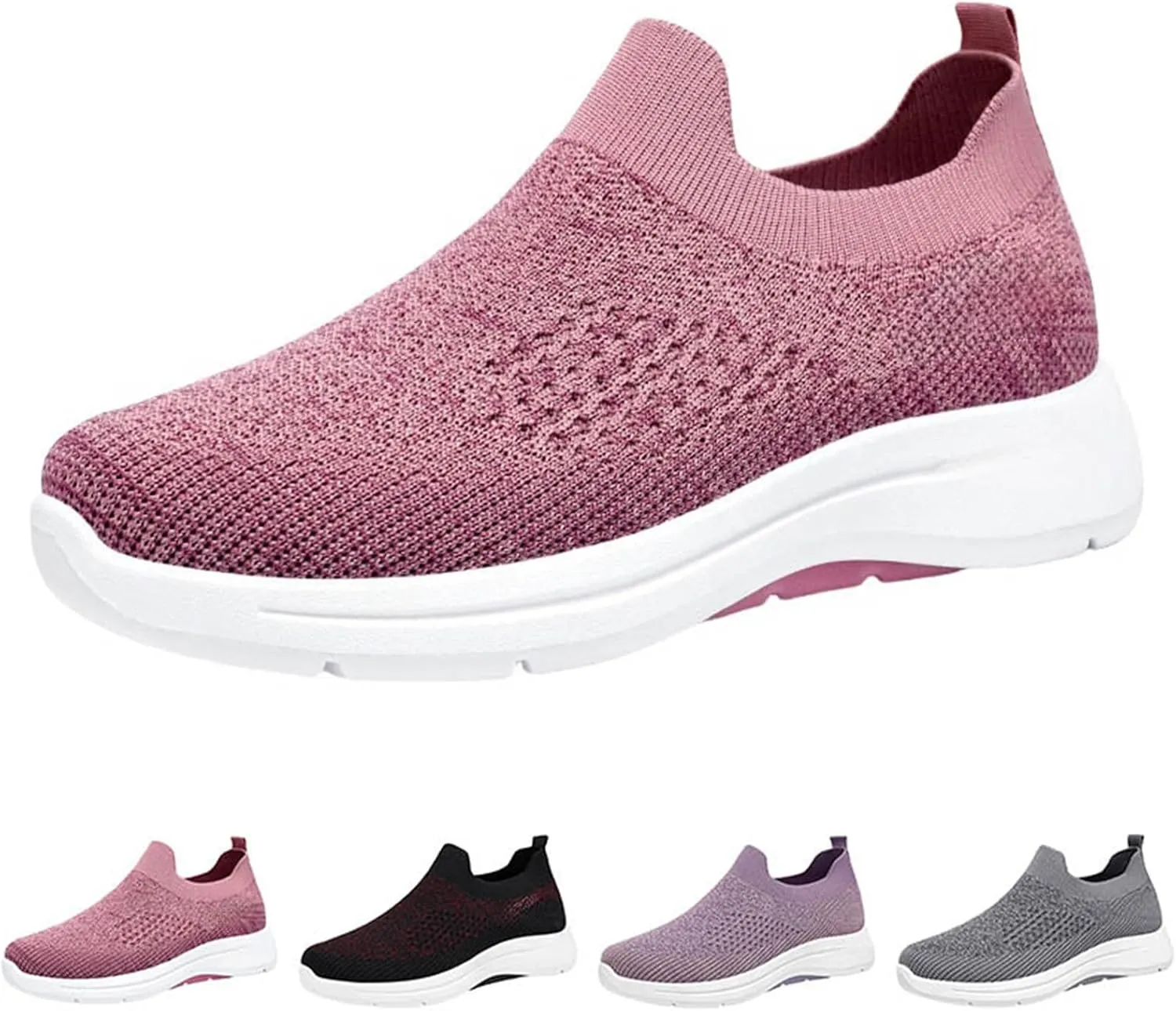 Orthopedic Walking Shoes for Women,2025 New Orthowalkway Womens Shoes,Woven Orthopedic Breathable Walking Sneaker Non-Slip Arch Support Slip on Shoes