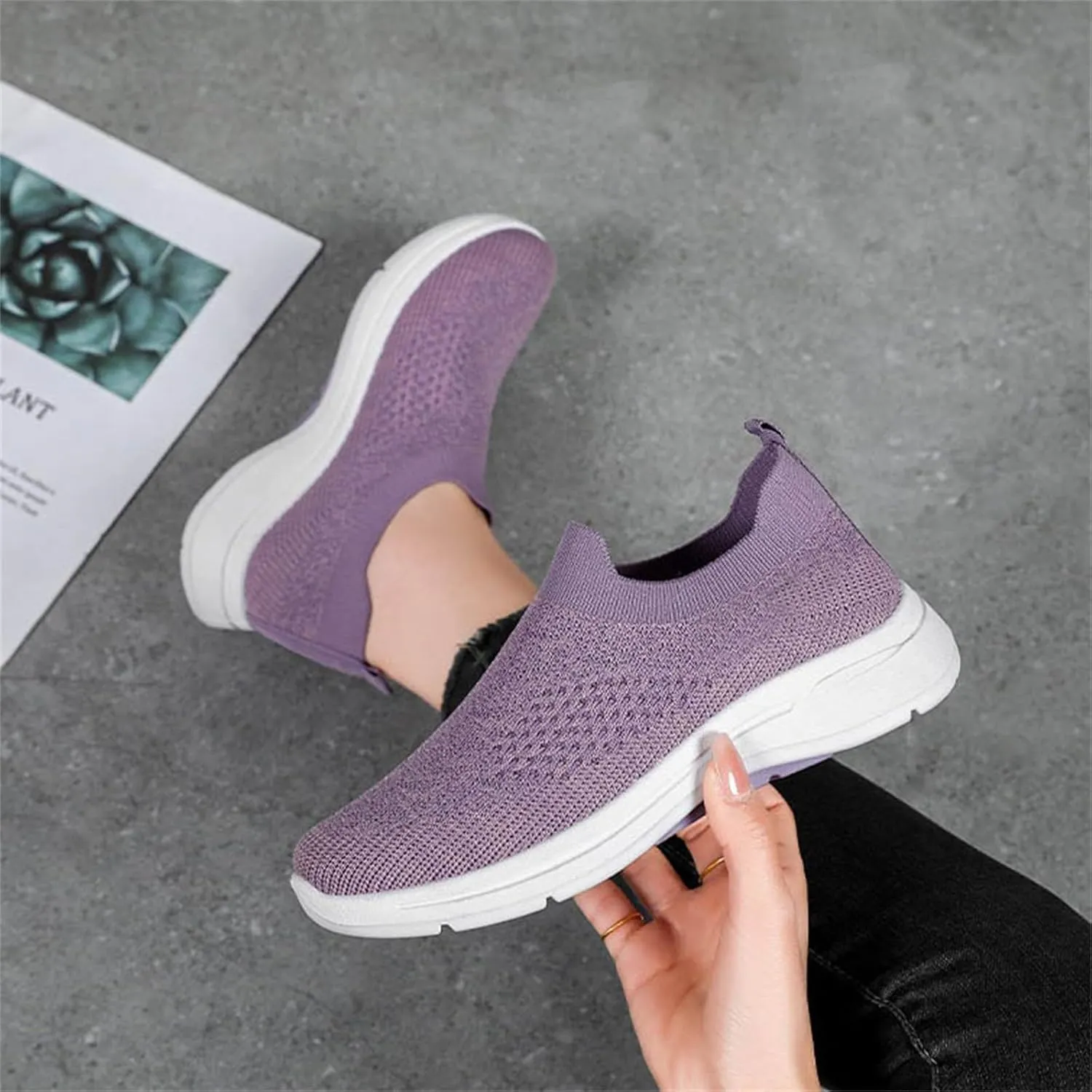 Orthopedic Walking Shoes for Women,2025 New Orthowalkway Womens Shoes,Woven Orthopedic Breathable Walking Sneaker Non-Slip Arch Support Slip on Shoes