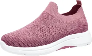 Orthopedic Walking Shoes for Women,2025 New Orthowalkway Womens Shoes,Woven Orthopedic Breathable Walking Sneaker Non-Slip Arch Support Slip on Shoes