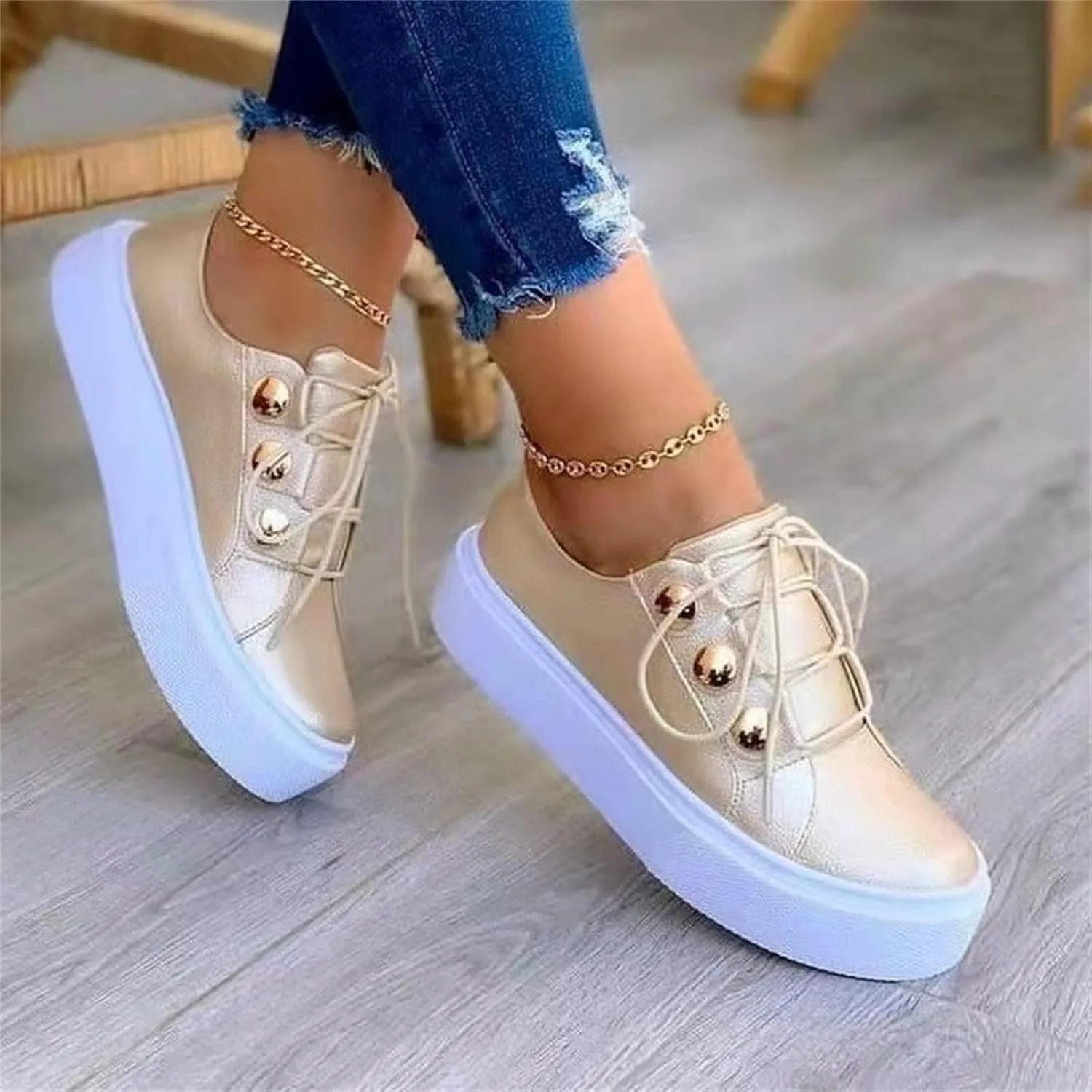 Platform Fashion Sneakers for Women Orthopedic Shoes for Women Slip-On Lace Up Sneakers Casual Dressy Lightweight Comfortable Fashion Flat Walking Shoes Running Sport Shoe Loafers