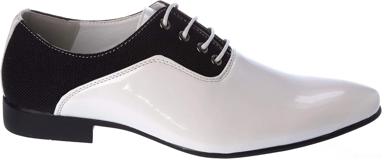 plum07 Mens Oxford Lace-Up Dress-Shoes