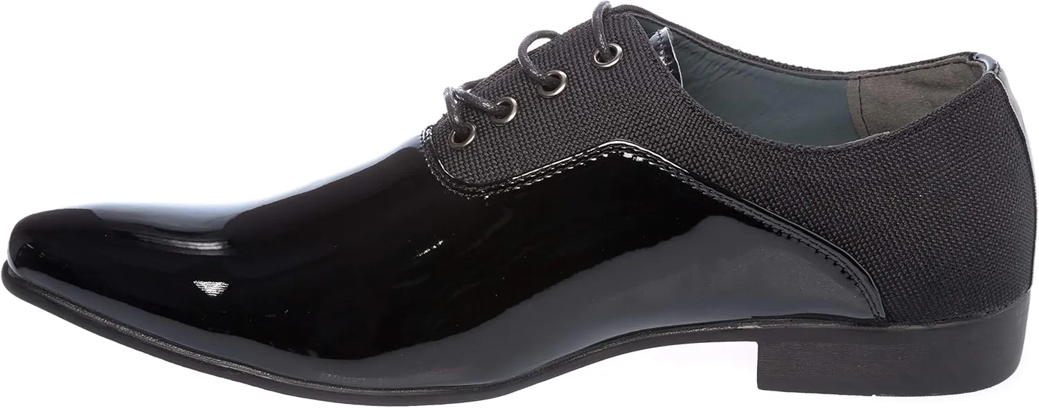 plum07 Mens Oxford Lace-Up Dress-Shoes