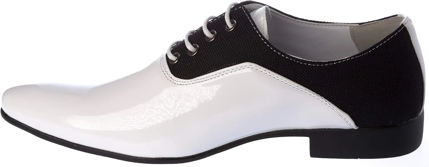 plum07 Mens Oxford Lace-Up Dress-Shoes