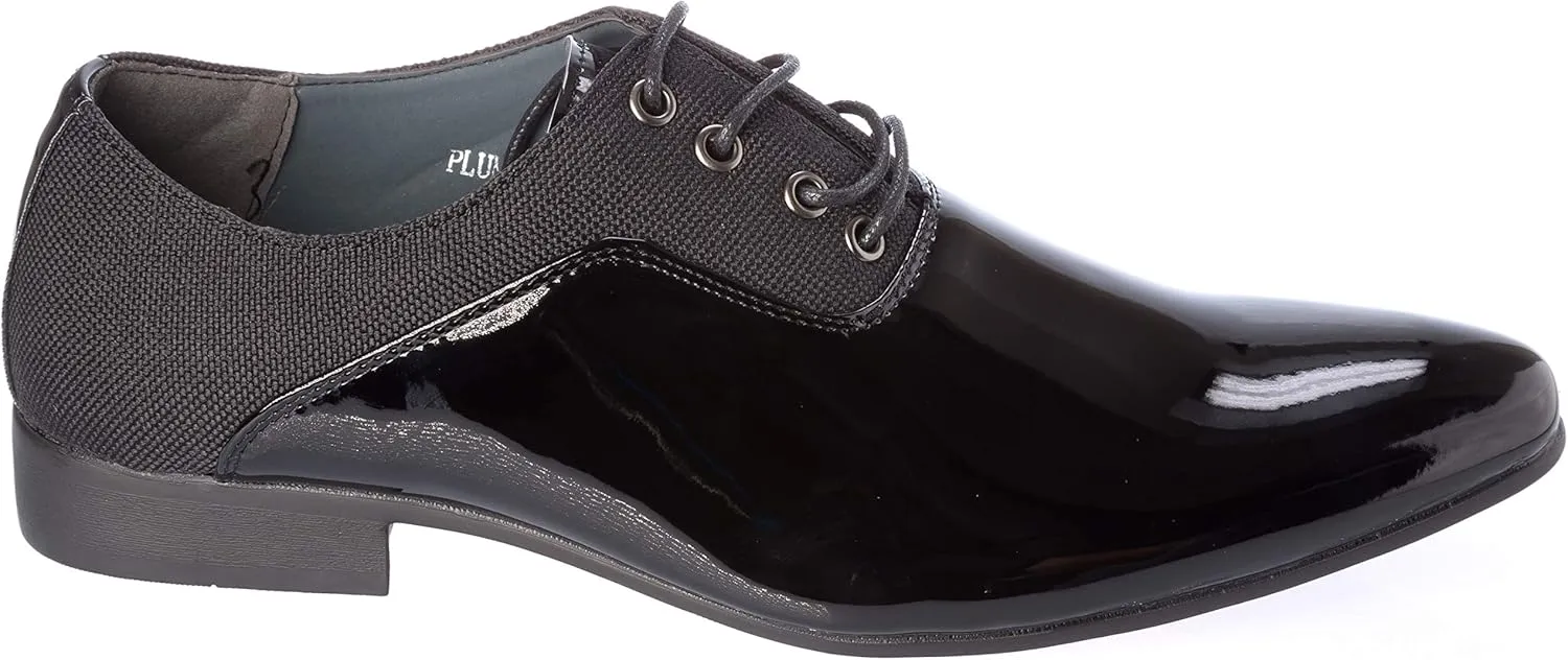 plum07 Mens Oxford Lace-Up Dress-Shoes