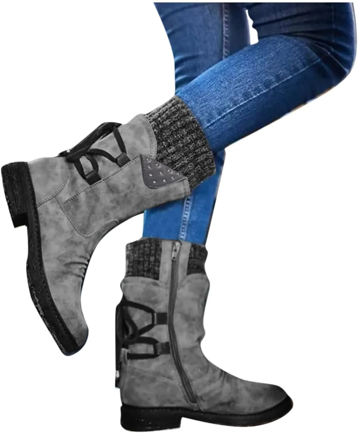 SBGMoSJ Winter Boots for Women Waterproof Snow Wide Calf Non Slip Winter Boots for Women Waterproof Snow Winter Boots for Women Waterproof Tall Zapatos Para La Nieve De Mujer Botas De Invierno