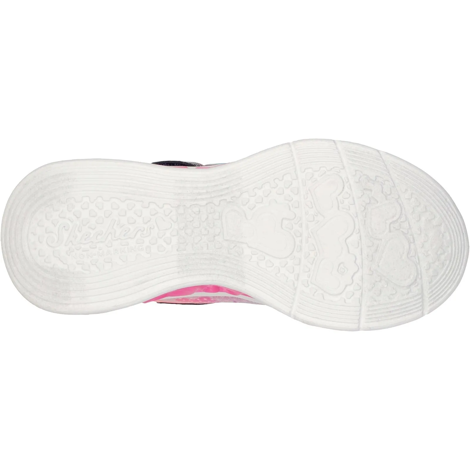 Skechers Girls Flutter Heart Lights Simply Love Light Up Trainers - Navy