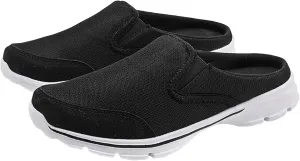 Slip on Mules & Clogs for Women Men Mesh Knit Open Back Walking Shoes Breathable Comfort Sneakers Orthopedic Slippers