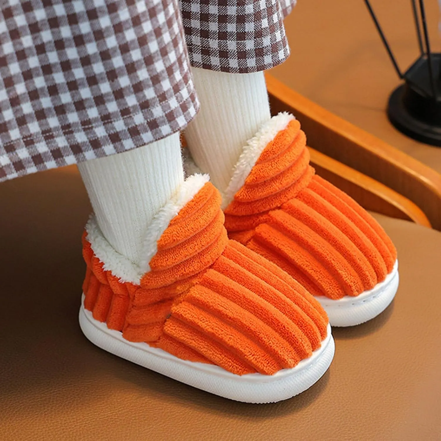 Slipper Booties Kids Flat Cozy Stylish Slipper, Winter Fuzzy Warm Cute Non-Slip Thick-Soled Cozy Children House Shoes