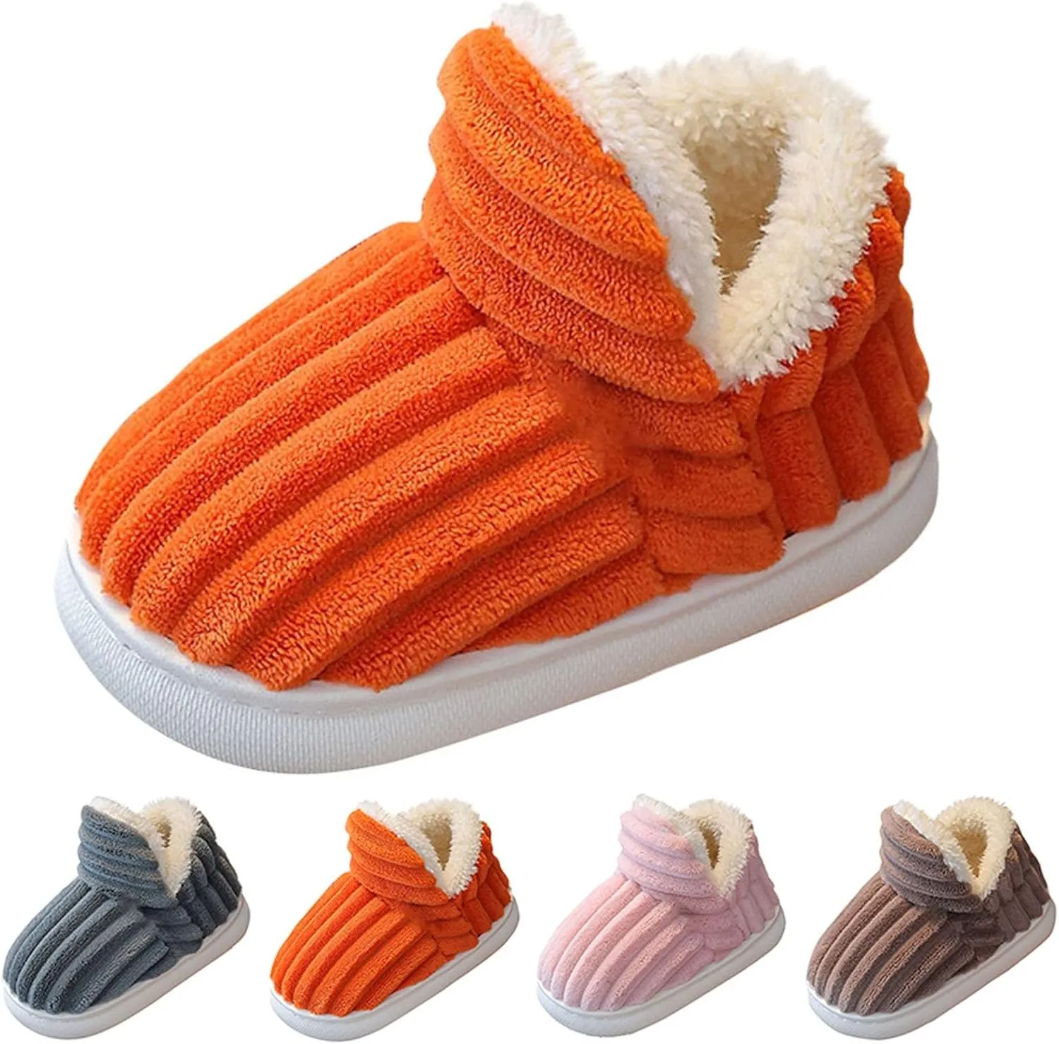 Slipper Booties Kids Flat Cozy Stylish Slipper, Winter Fuzzy Warm Cute Non-Slip Thick-Soled Cozy Children House Shoes