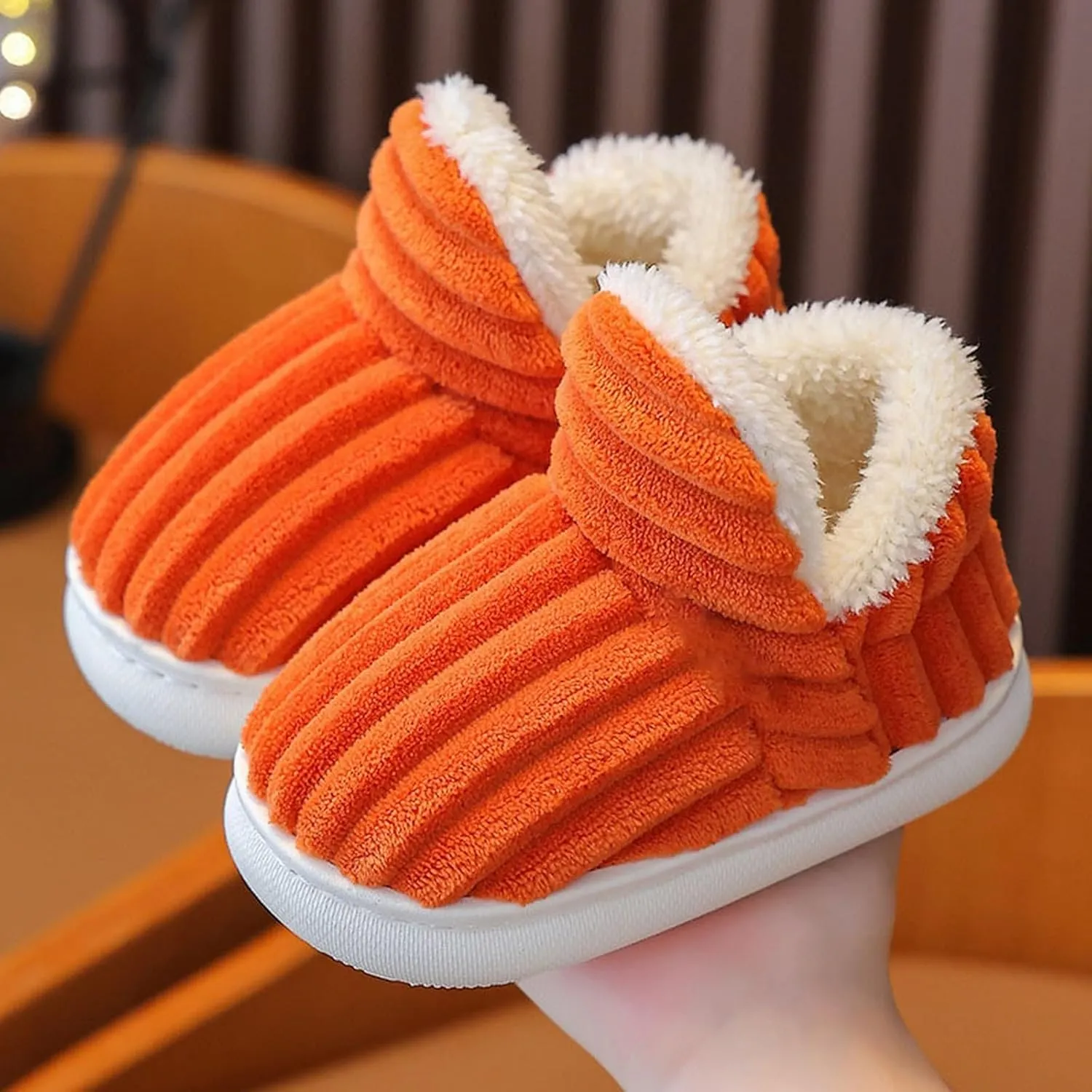 Slipper Booties Kids Flat Cozy Stylish Slipper, Winter Fuzzy Warm Cute Non-Slip Thick-Soled Cozy Children House Shoes
