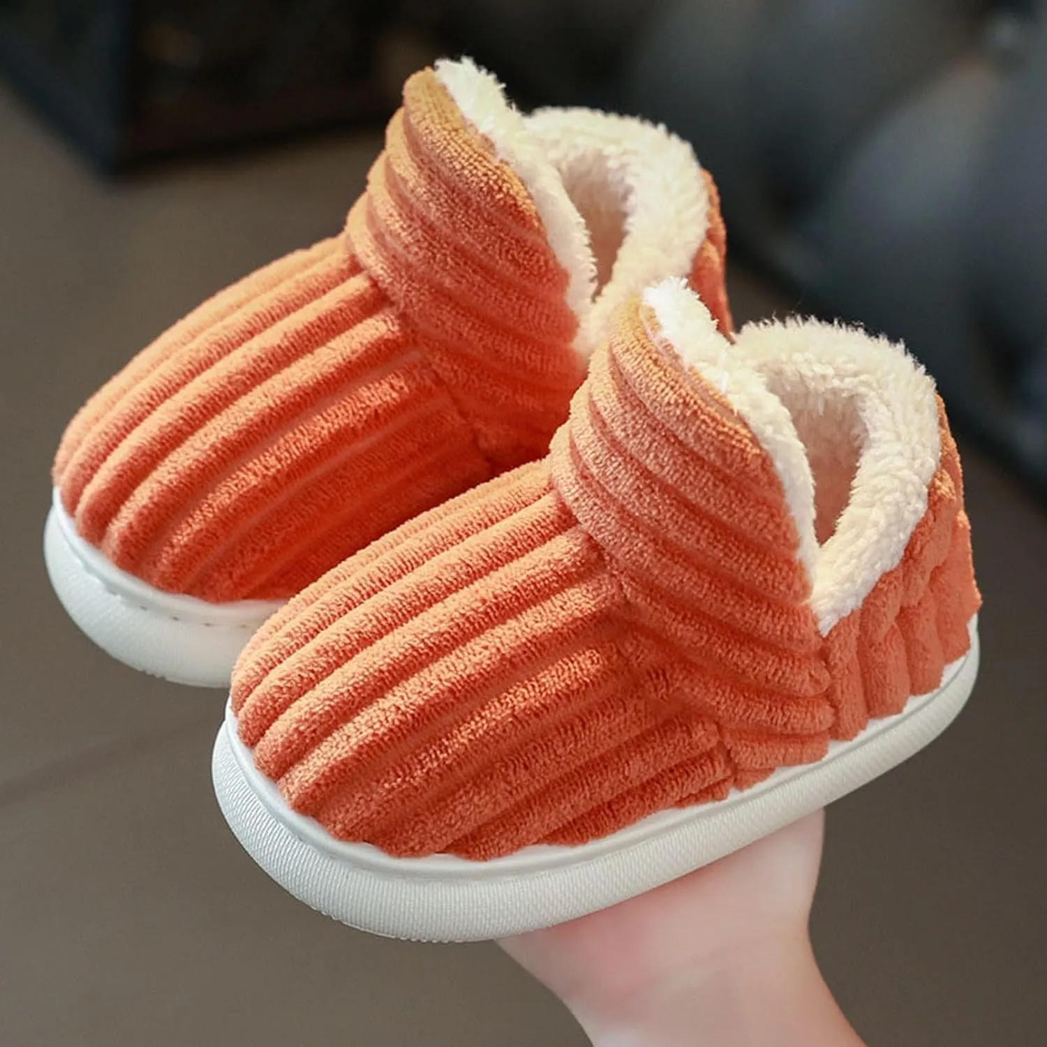 Slipper Booties Kids Flat Cozy Stylish Slipper, Winter Fuzzy Warm Cute Non-Slip Thick-Soled Cozy Children House Shoes