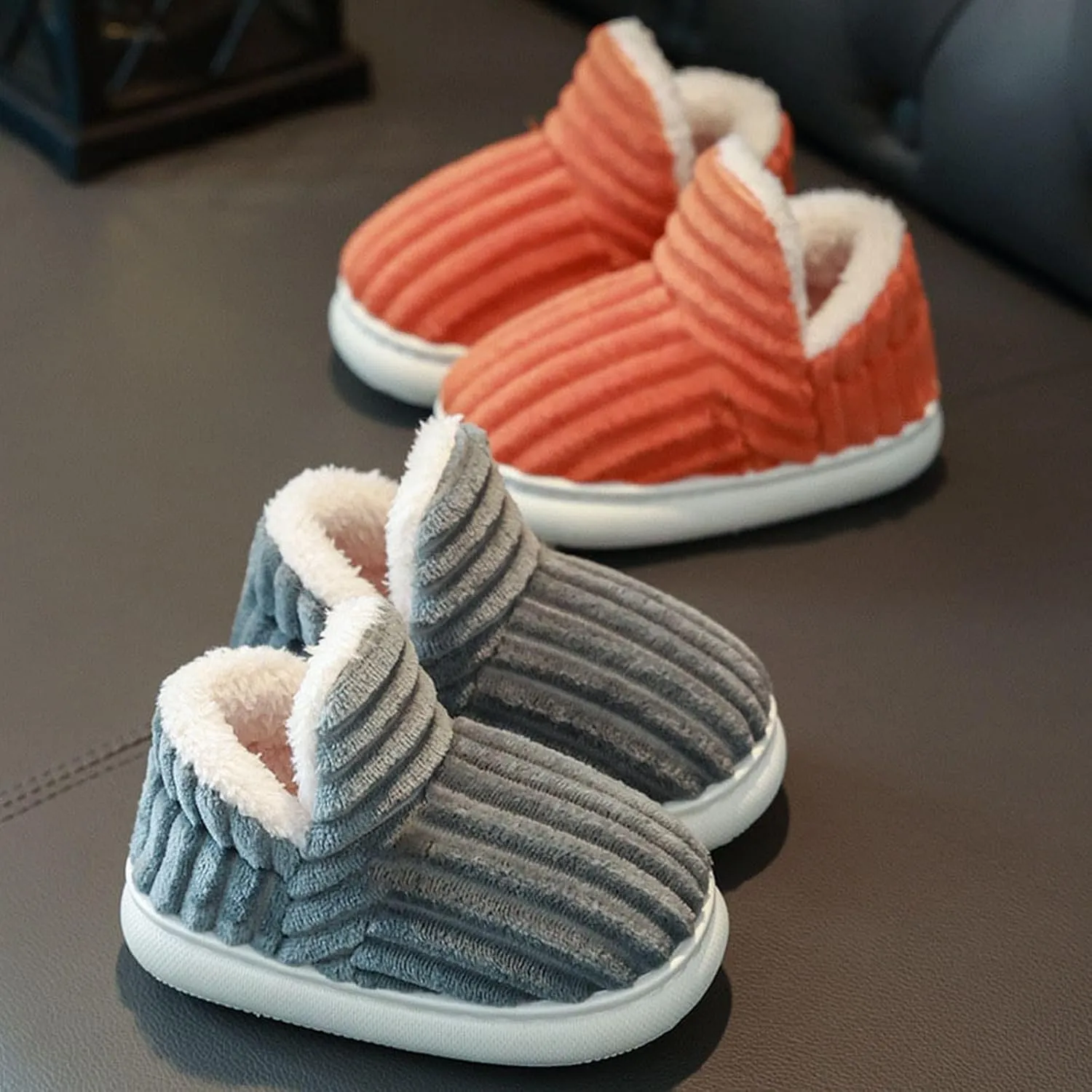 Slipper Booties Kids Flat Cozy Stylish Slipper, Winter Fuzzy Warm Cute Non-Slip Thick-Soled Cozy Children House Shoes