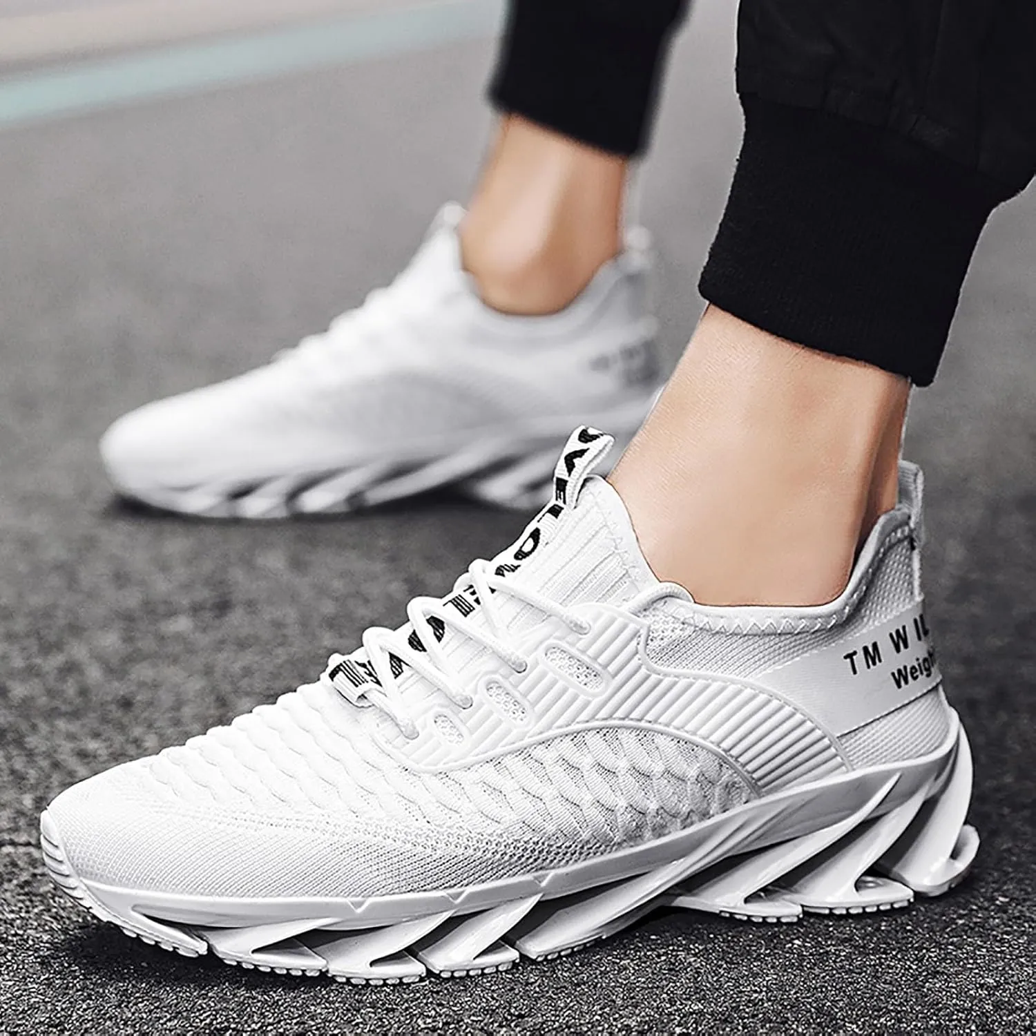 Sneakers Height Boosting Shoes for Men Walking Shoes Comfort Non Slip Breathable Knit Slip On Sneaker Laces for Men