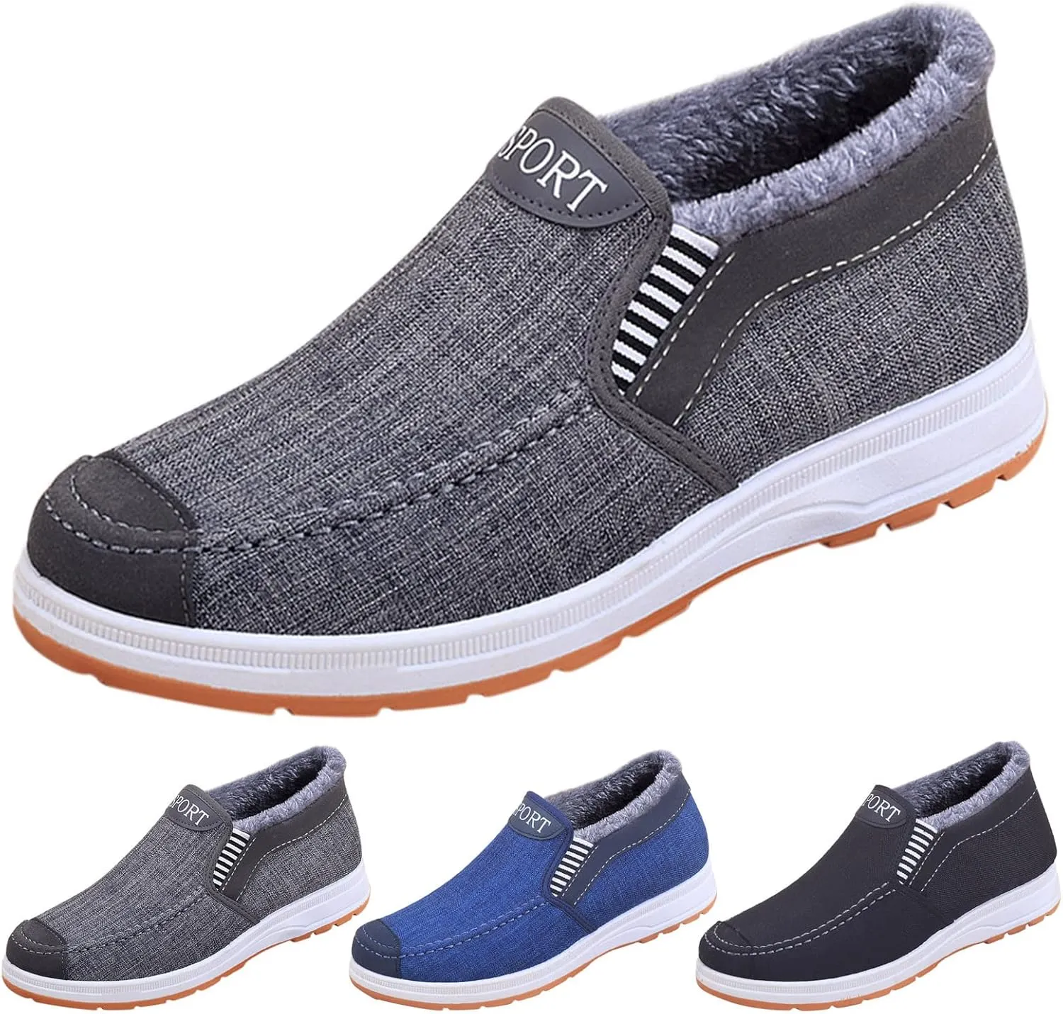 Snow Boots for Men Warm Lined Footwear Waterproof Outdoor Lightweight Winter Boots Slip on Ankle Booties Non-slip Hiking Boot Trekking Boots