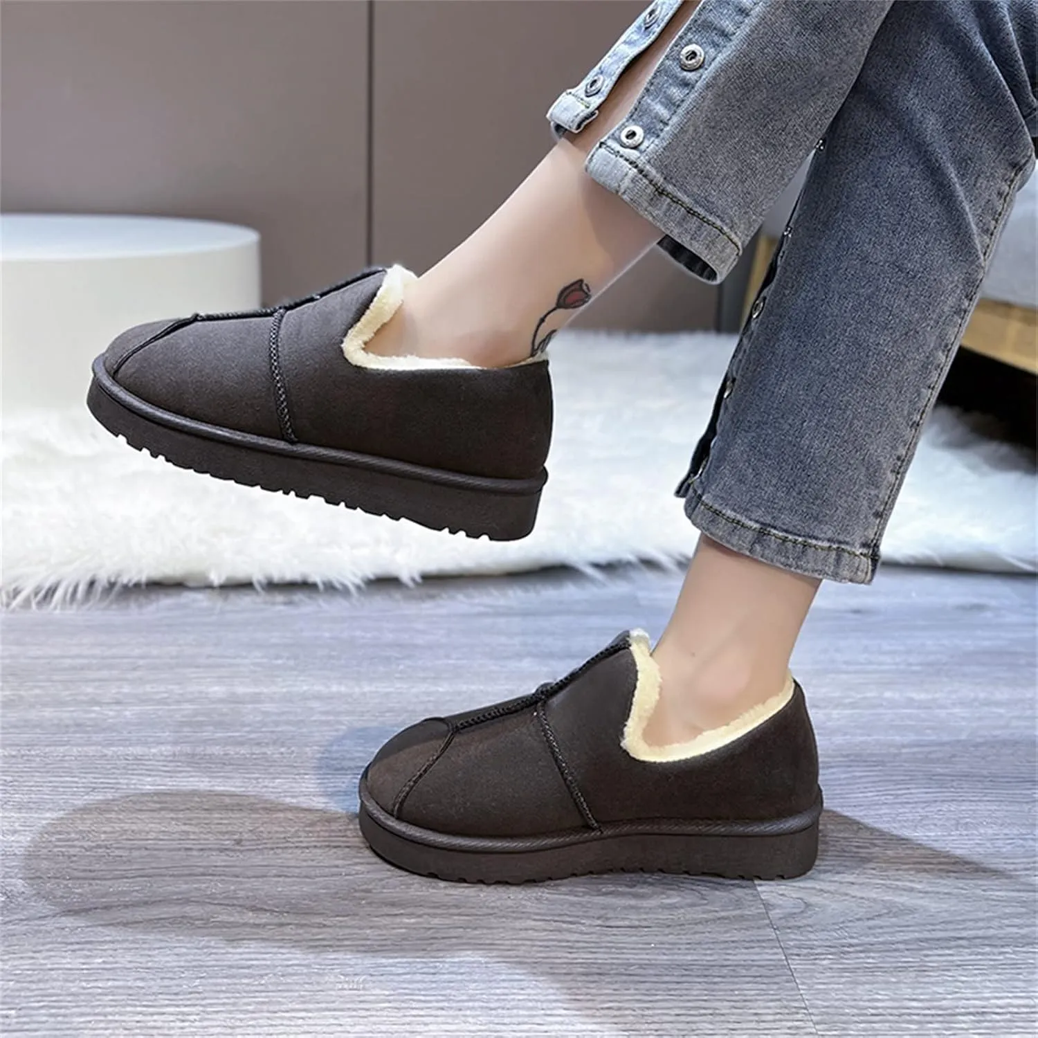 Snow Boots for Women Waterproof Winter Boots Anti-slip Fur Lined Booties Winter Warm Outdoor Ankle Boots Ladies Walking Hiking Booties