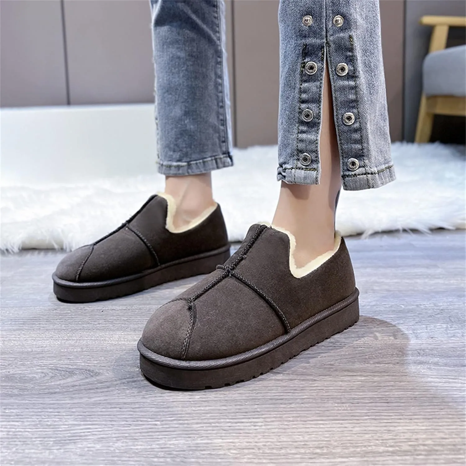 Snow Boots for Women Waterproof Winter Boots Anti-slip Fur Lined Booties Winter Warm Outdoor Ankle Boots Ladies Walking Hiking Booties