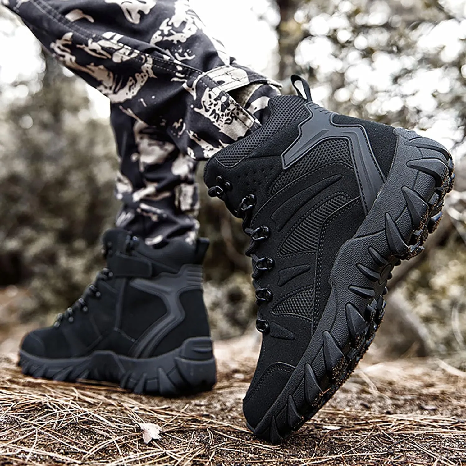 Snow Boots Men Warm Furry Lined Footwear Waterproof Outdoor Casual Winter Boots Slip on Ankle Booties Non-slip Climbing Shoes Hiking Boots